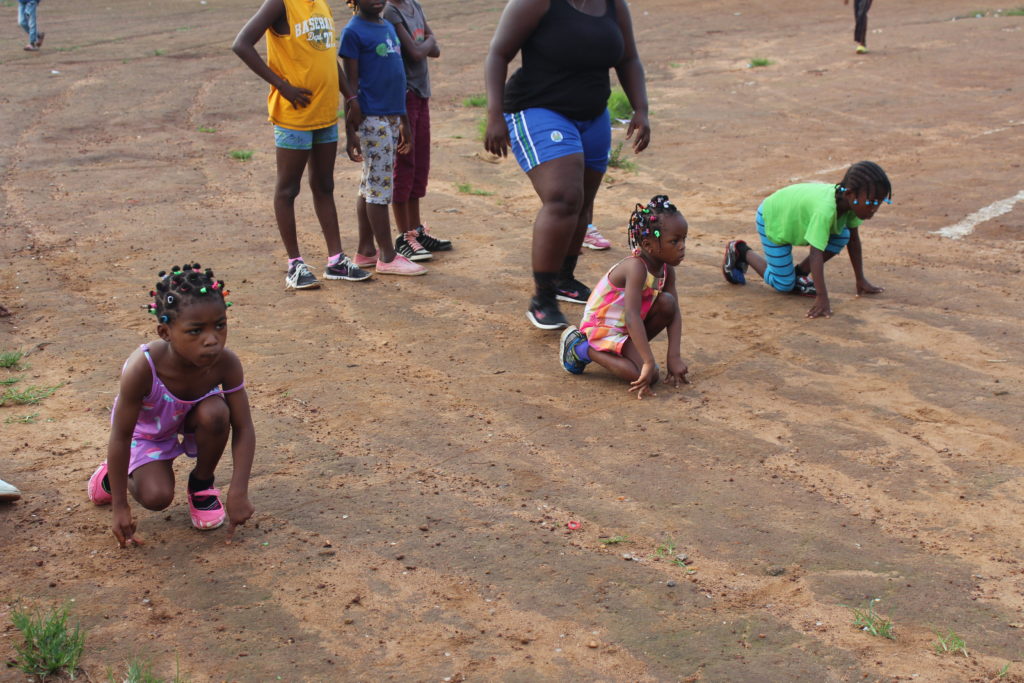 sisters running a race